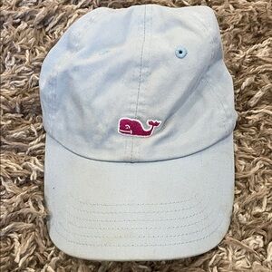 Vineyard VinesLight Blue Cap with Pink Whale Logo